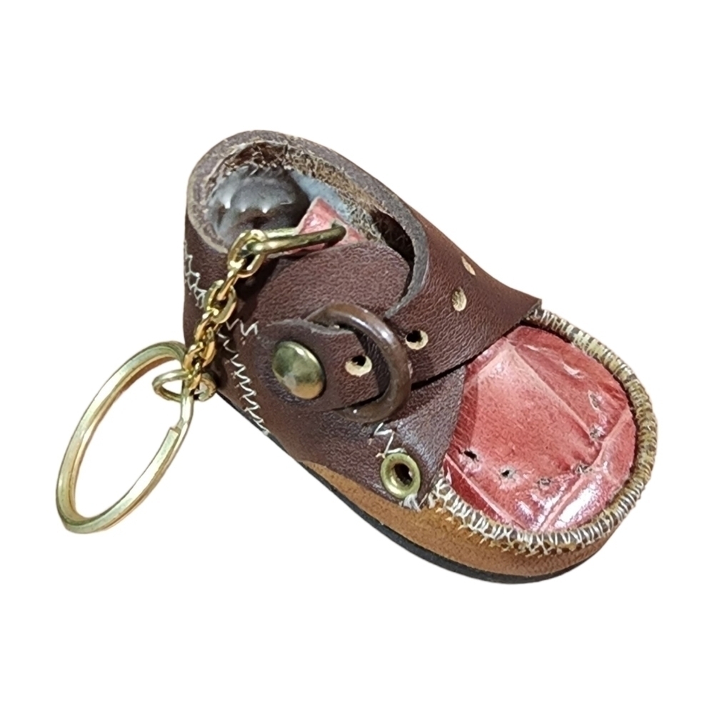 Italy Lombardia miniature Leather loafer shoe keychain tiny